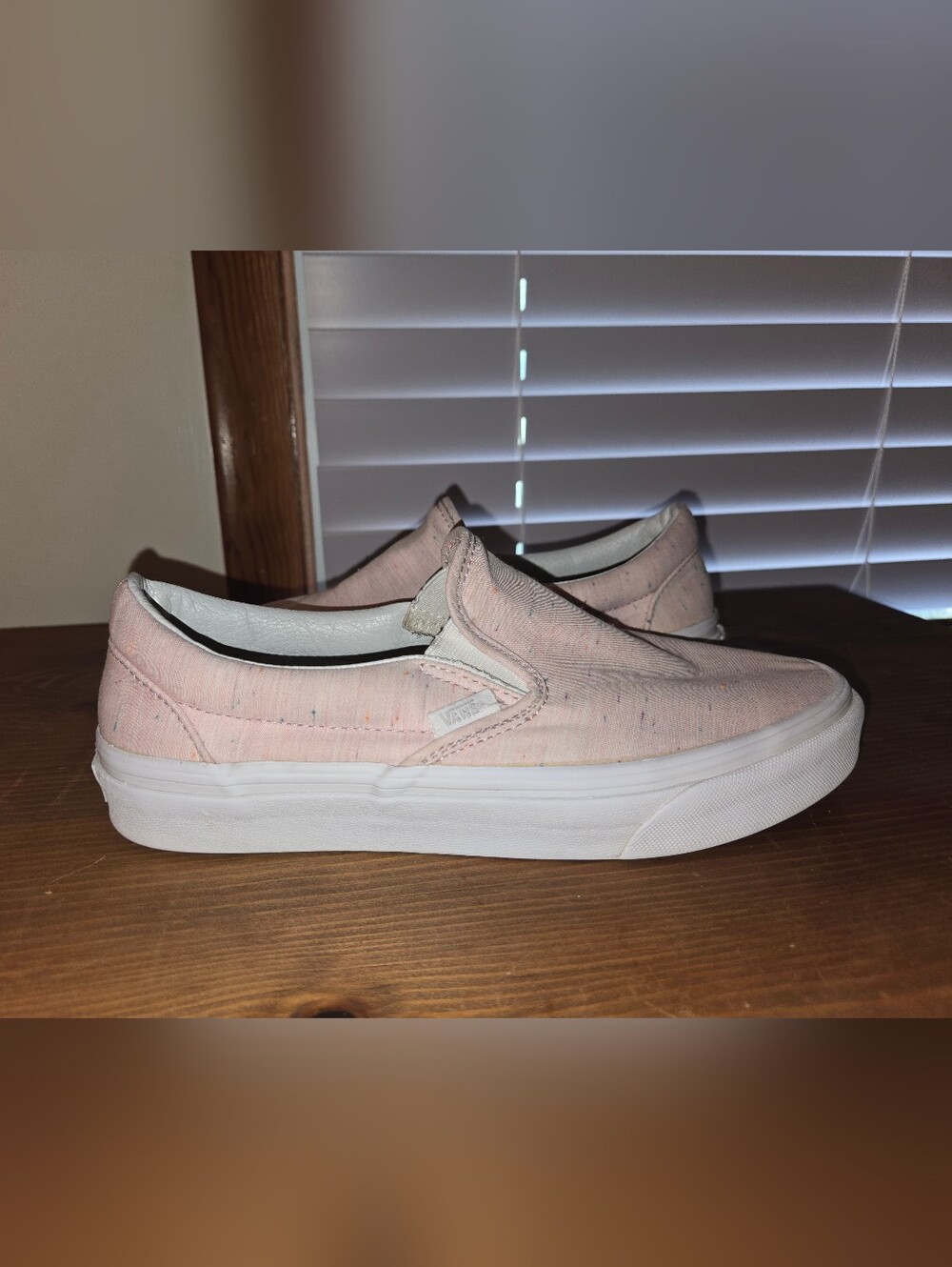Vans Pink Speckled Slip Ons